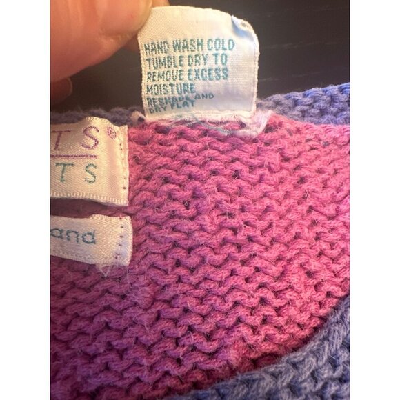 Colorful Hand-Knitted Sweater Embroidered Circular Patterns Segrets Sun Prints M - Picture 6 of 8